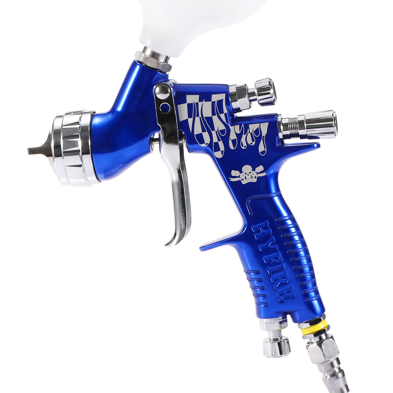 Original HYFIRE Gti Pro Lite 1.3mm Fluid Tip TE20 Spray Paint Gun 600ml cup Blue made in UK