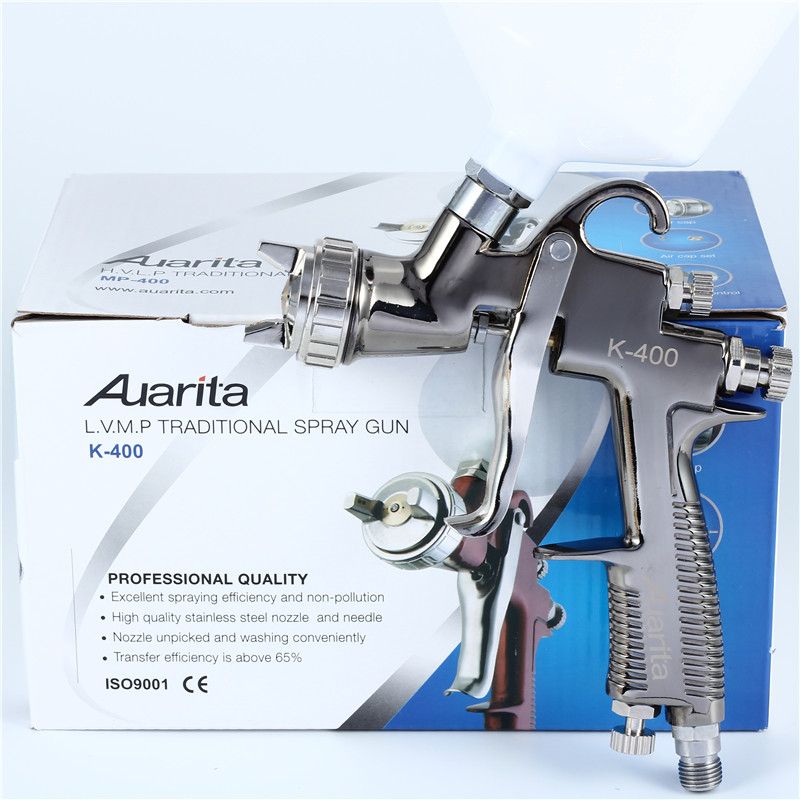 Auarita K-400 Professional Spray Gun 1.4mm Gravity Feed Air Paint Spray Gun Set with 600cc cup for painting cars